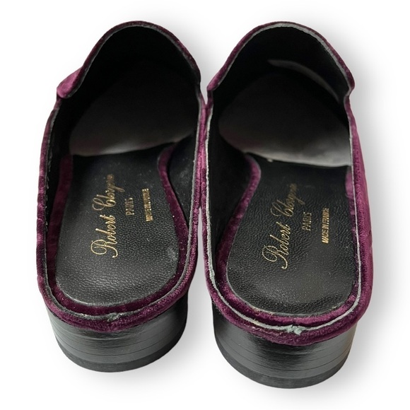 Robert Clergerie Alice Purple Plum Velvet Slip on Mules Sz 5.5 New w/ Box - Picture 4 of 15